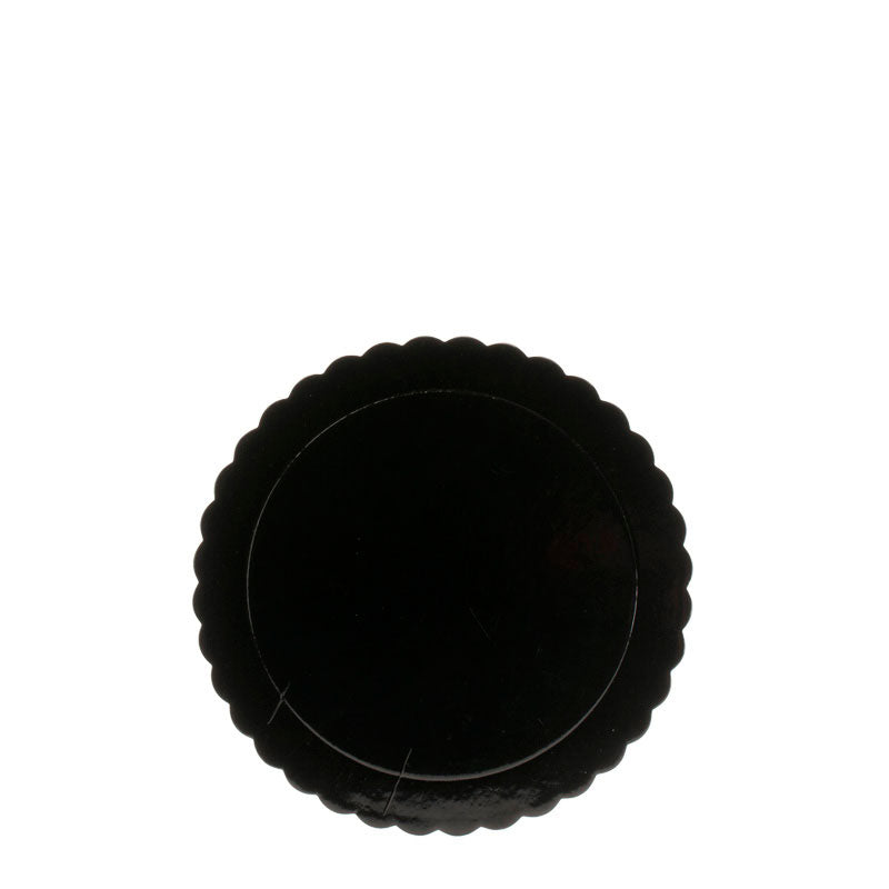 PLATEAU DENTELLE ROND NOIR Ø 20 CM H 3 MM