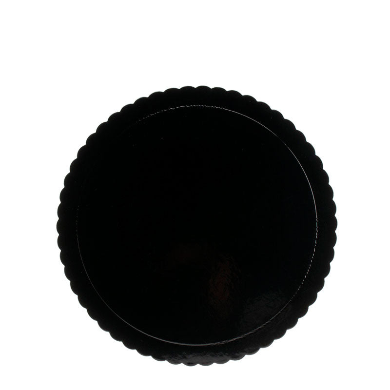 PLATO REDONDO PARA TARTA NEGRO BORDE ONDULADO Ø 25 CM H 3 MM