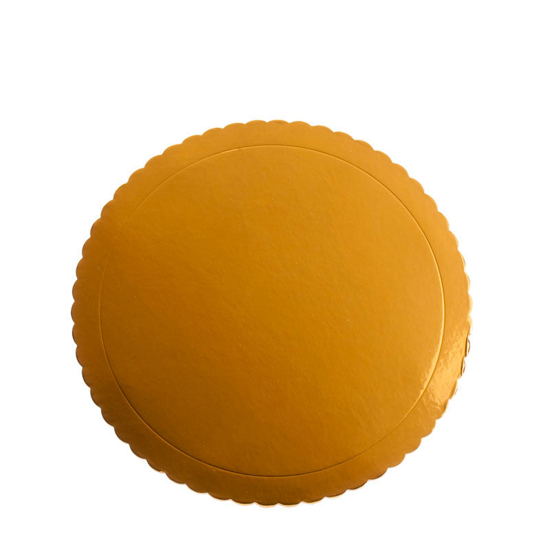 PLATO REDONDO PARA TARTA ORO BORDE ONDULADO Ø 25 CM H 3 MM