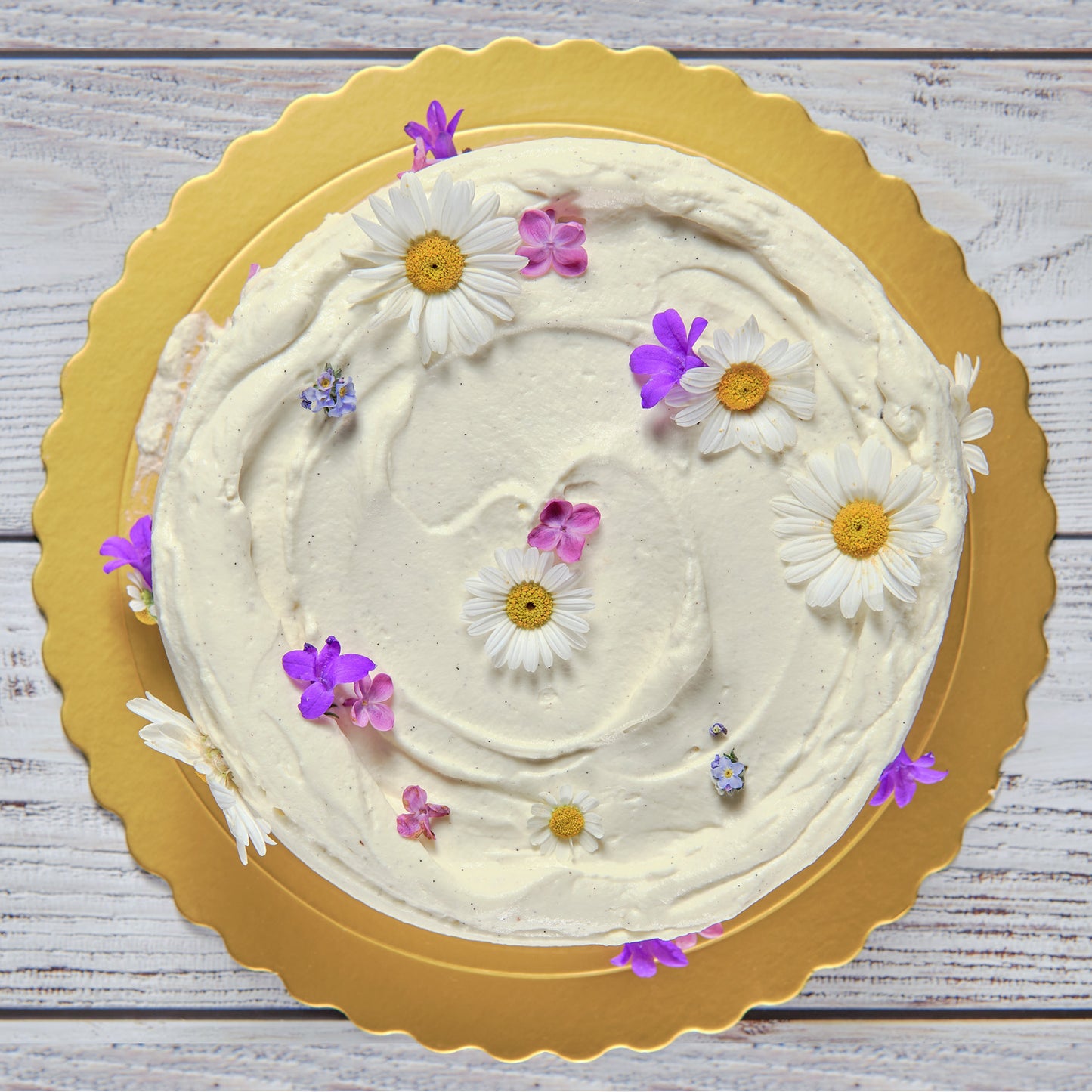 PLATO REDONDO PARA TARTA ORO BORDE ONDULADO Ø 25 CM H 3 MM