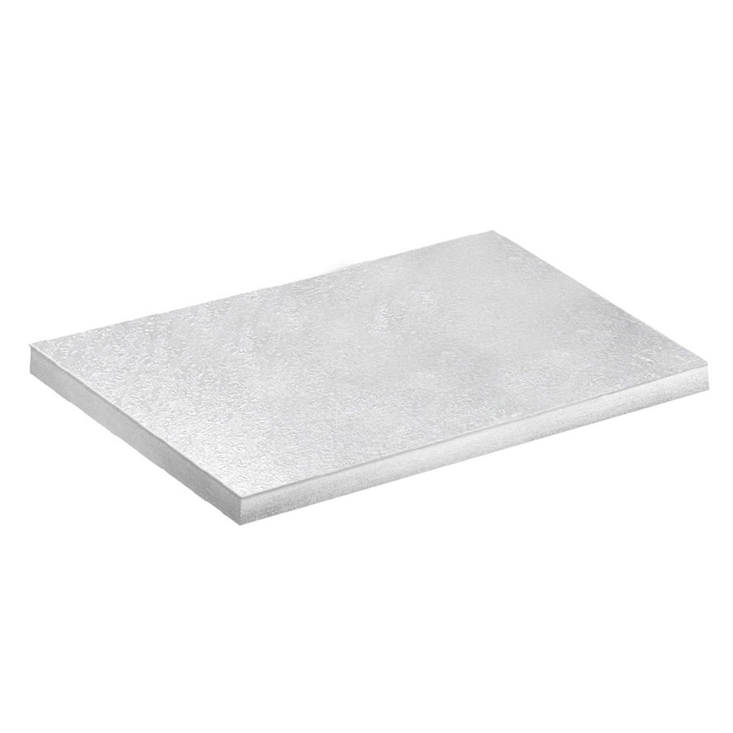 BASE DE TARTA RECTANGULAR PLATEADA 30X25 CM   H1.2CM