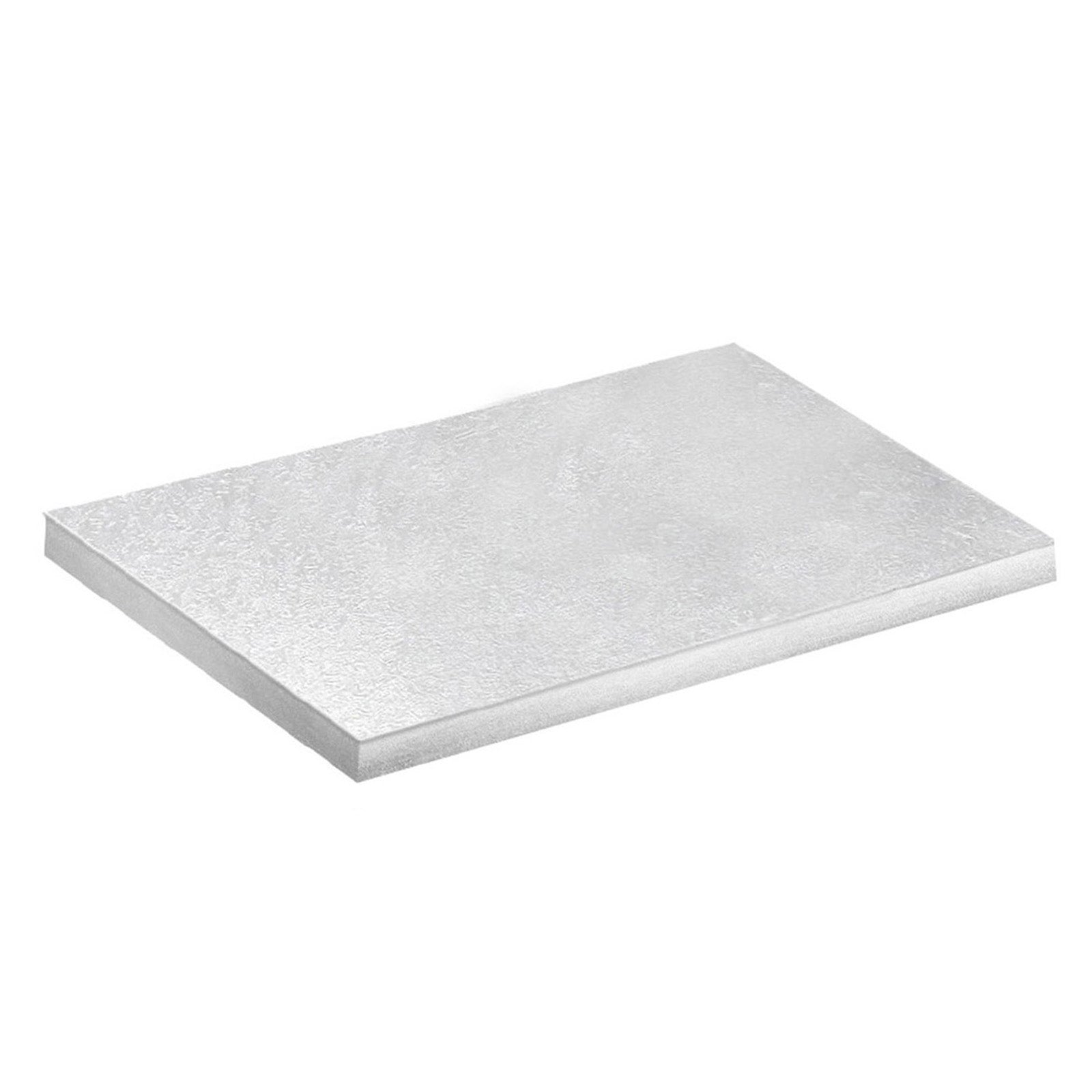 BASE DE TARTA RECTANGULAR PLATEADA 30X25 CM  H1.2CM