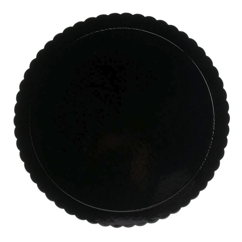 PIATTO ROTONDO NERO PER TORTA ONDULATO 3 MM 35CM