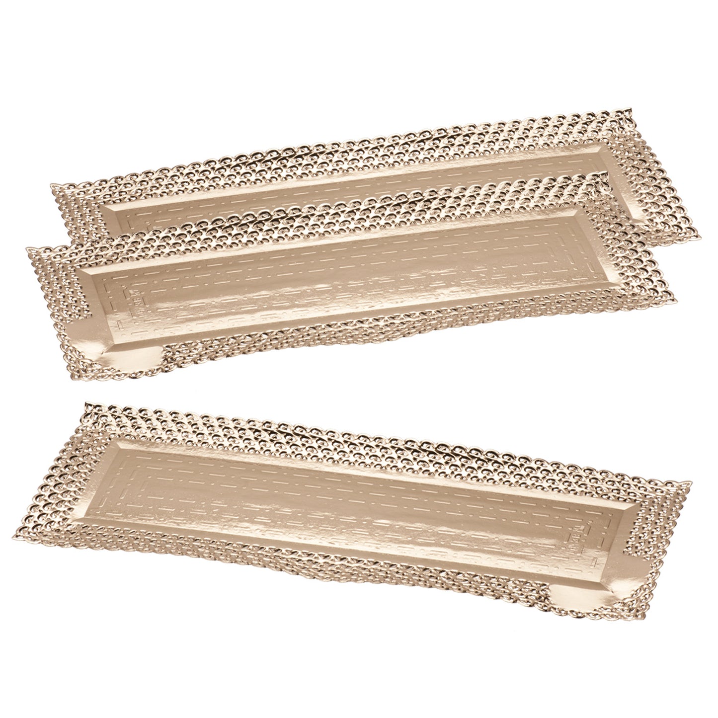 BANDEJA OURO RECTANGULAR 14X38CM