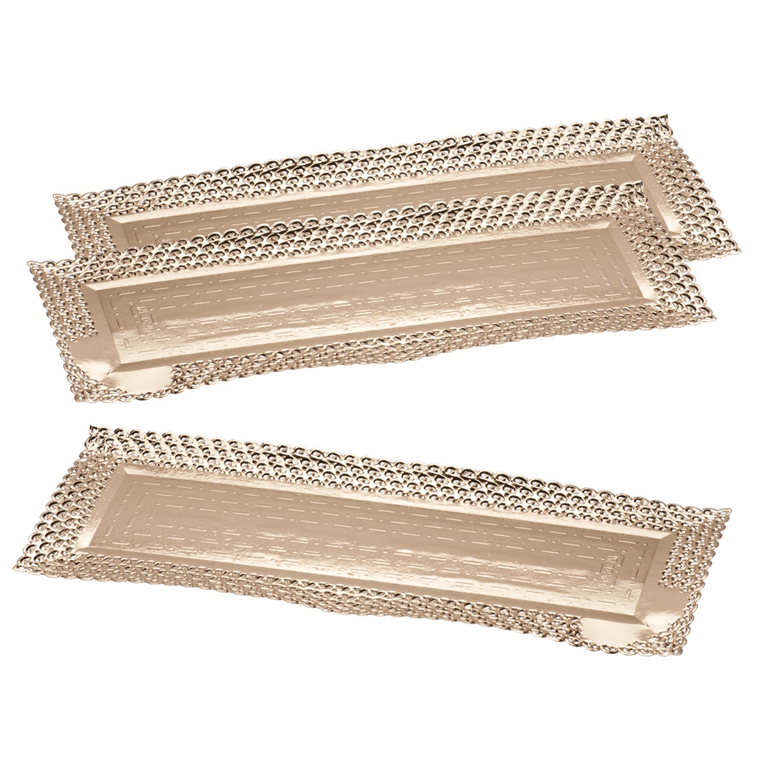 BANDEJA OURO RECTANGULAR 14X38CM