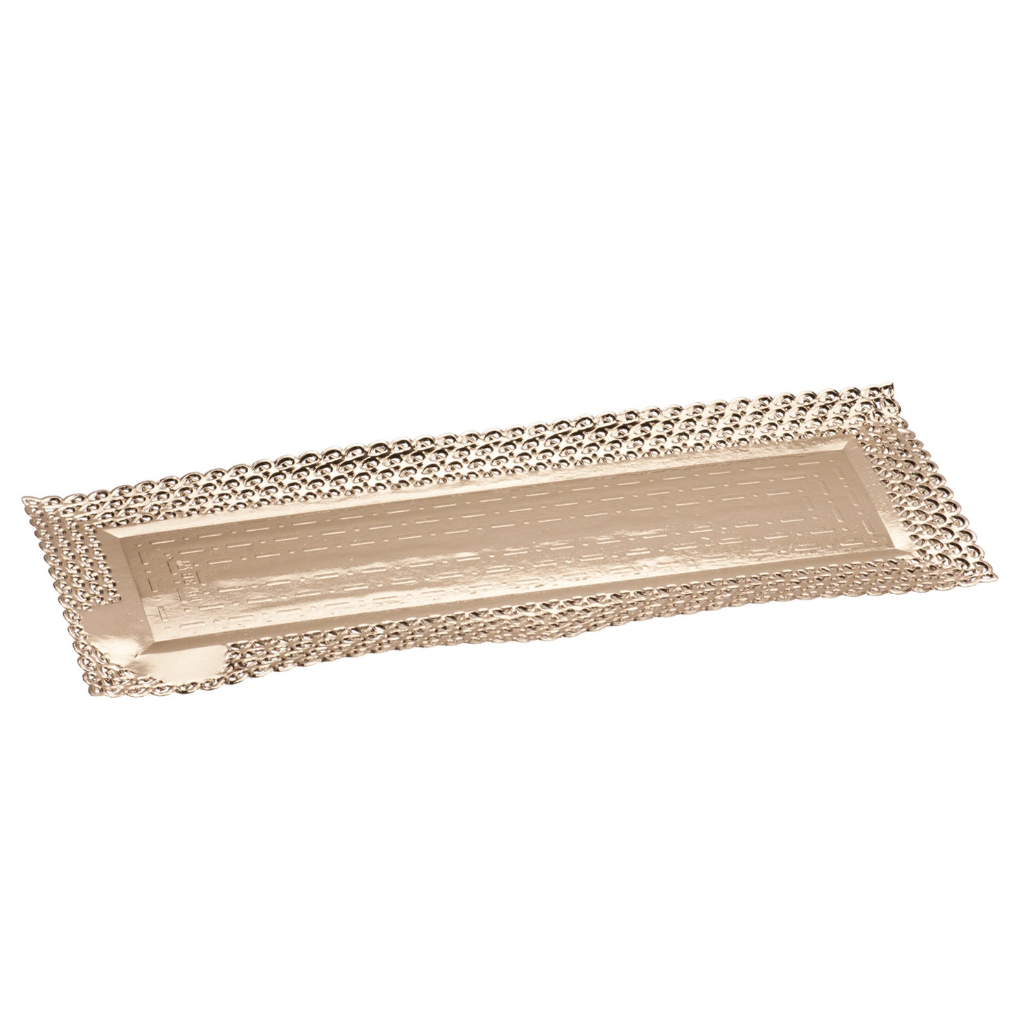 BANDEJA OURO RECTANGULAR 14X38CM