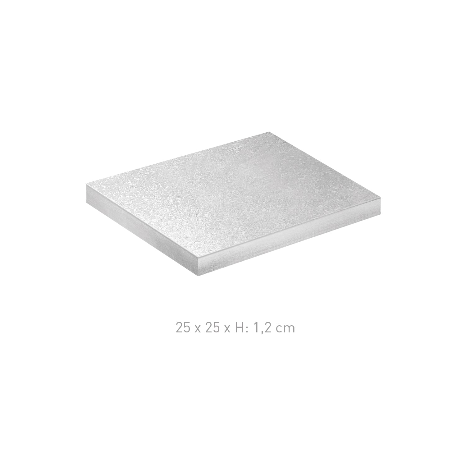 BASE DE GATEAU CARREE ARGENT 25X25XH1.2CM