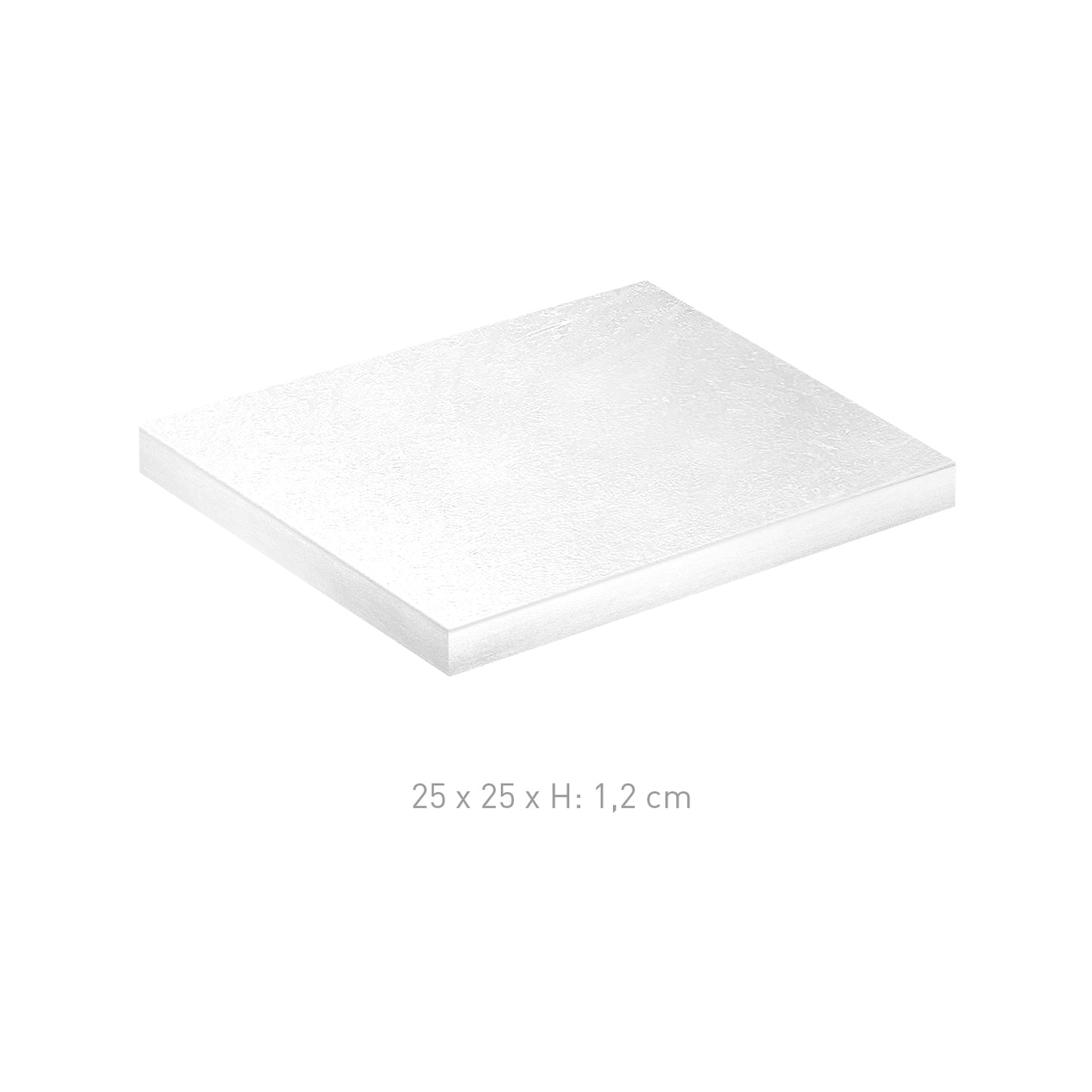 BASE À GÂTEAU BLANCHE CARRÉE 30X30H1.2CM
