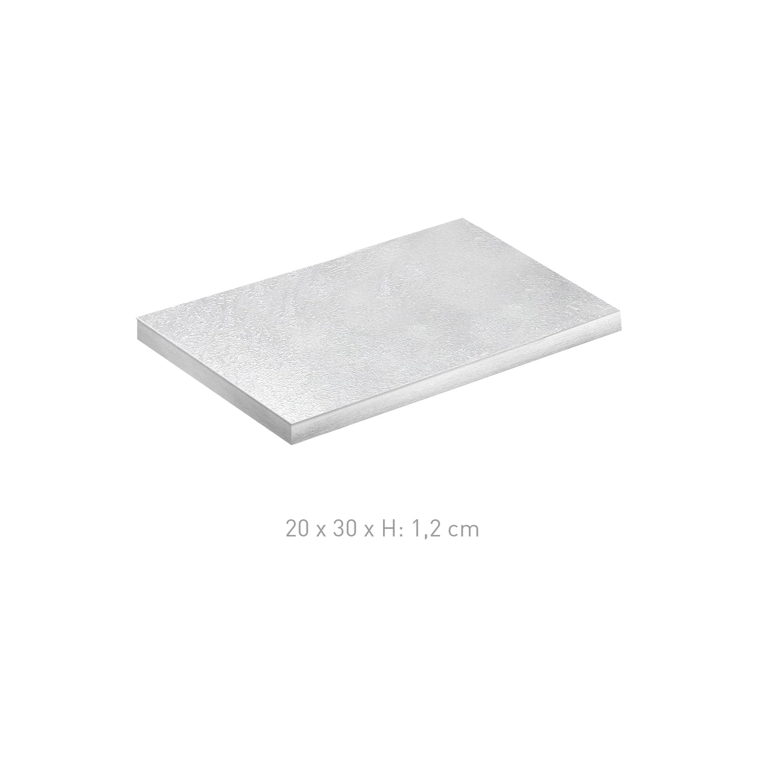 BASE RECTANGULAIRE ARGENTÉE 20X30H1.2CM