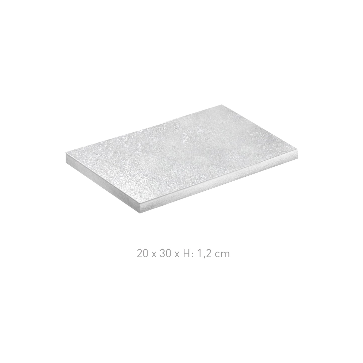 BASE RECTANGULAIRE ARGENTÉE 20X30H1.2CM