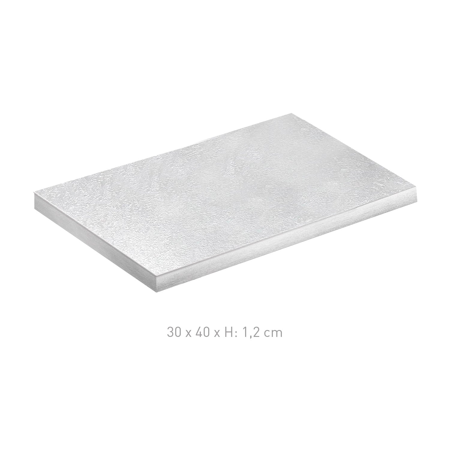 BASE DE TARTA RECTANGULAR PLATEADA 30X40 H1.2CM