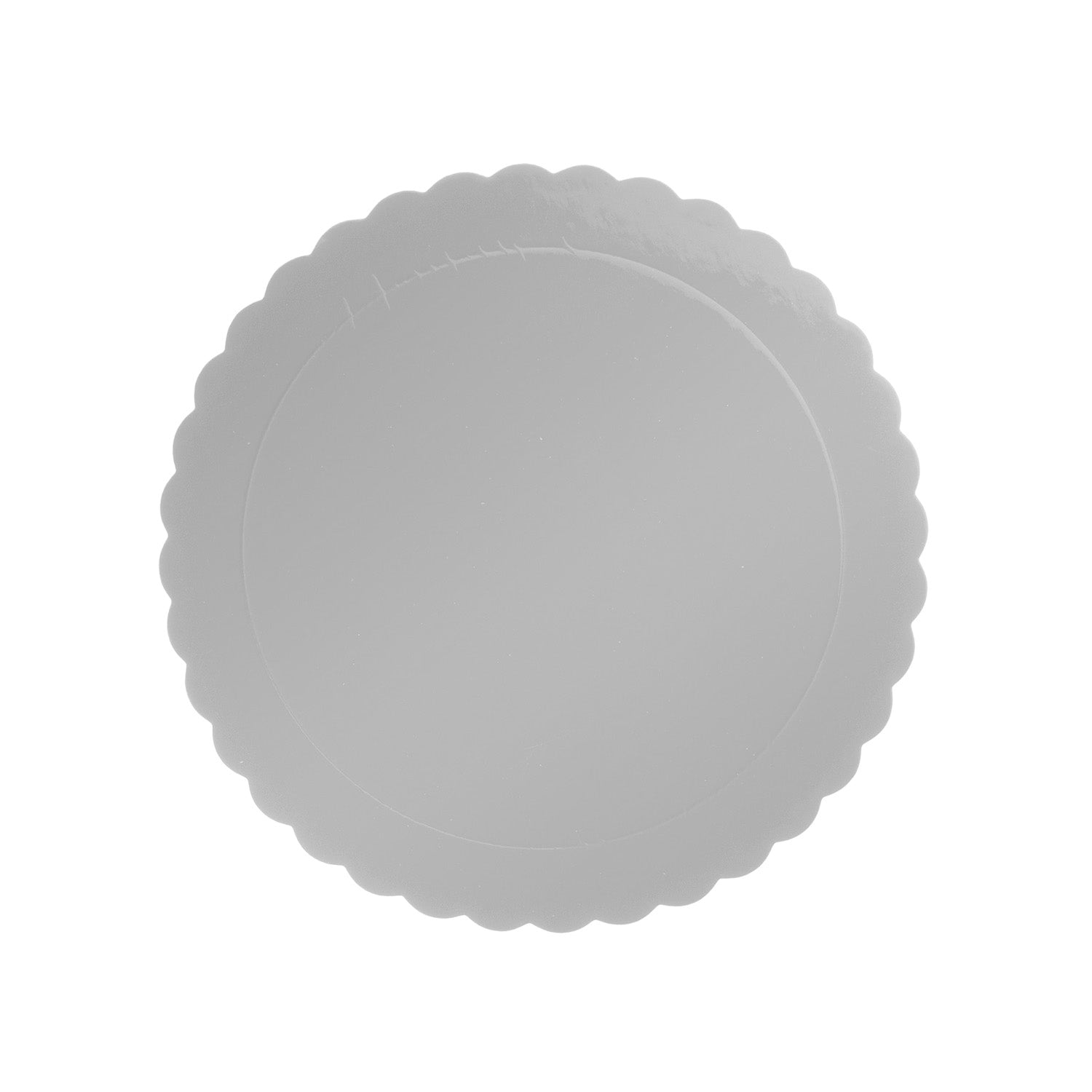 PLATO REDONDO PARA TARTA ONDULADO PLATA 3 MM 20 CM