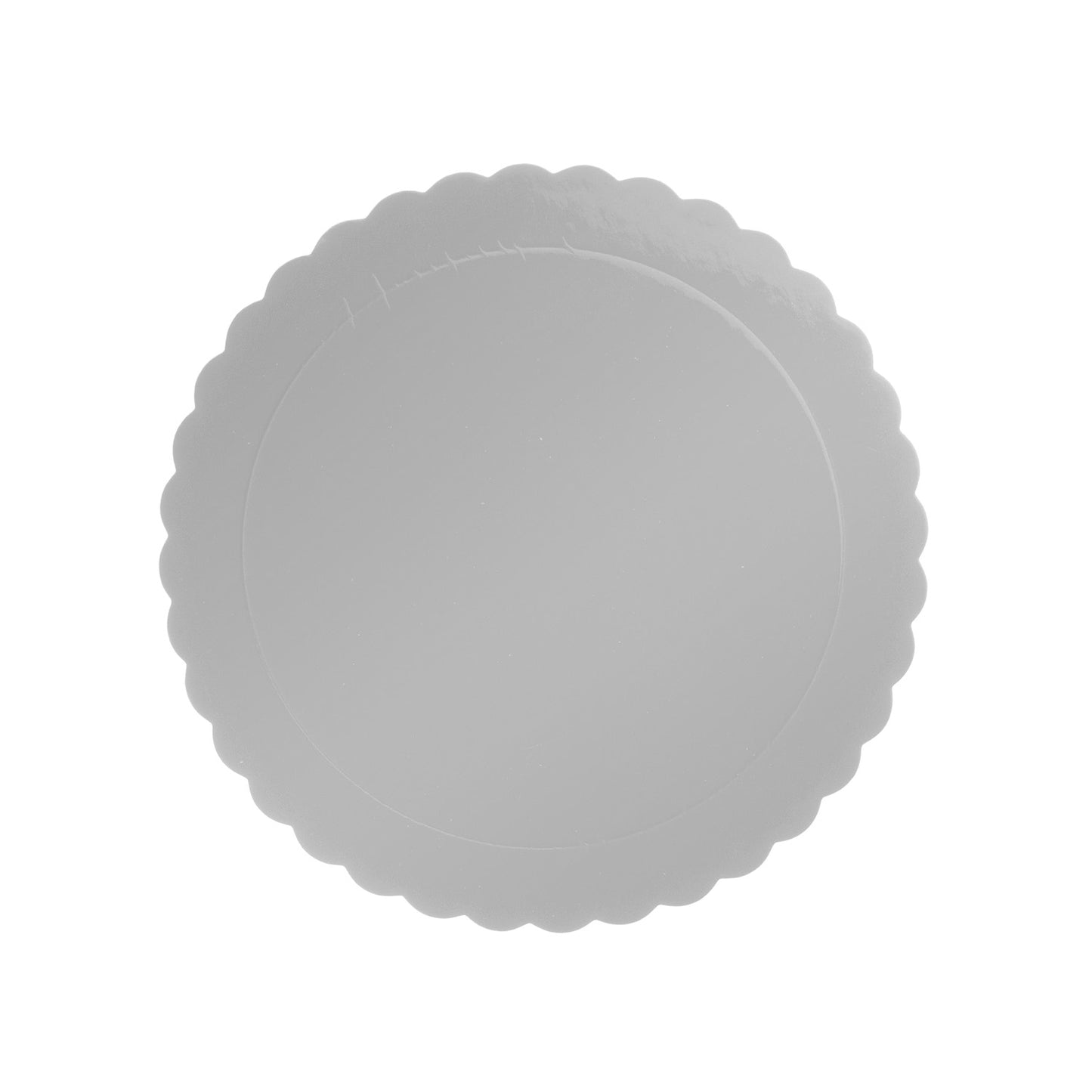 PLATO REDONDO PARA TARTA ONDULADO PLATA 3 MM 20 CM