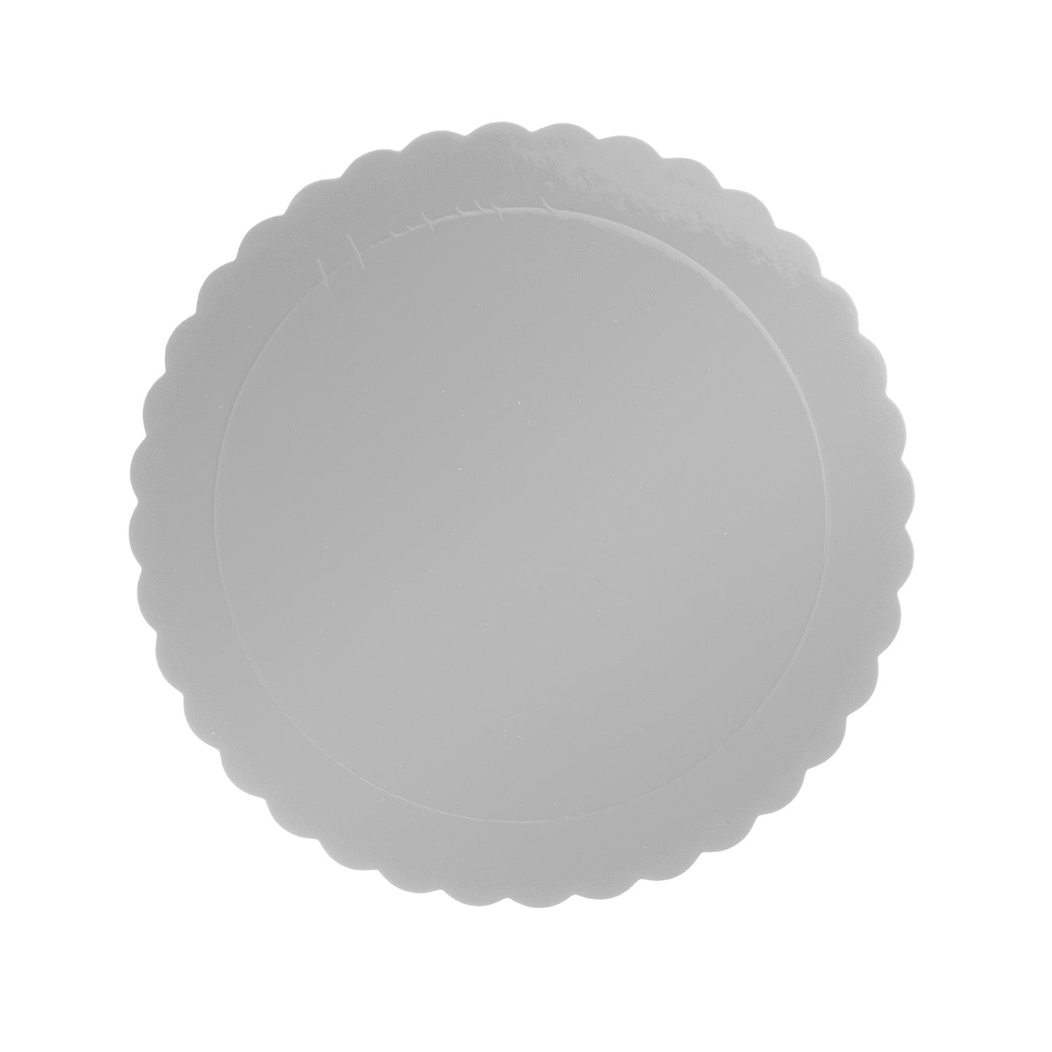 PLATO REDONDO PARA TARTA ONDULADO PLATA 3 MM 25 CM