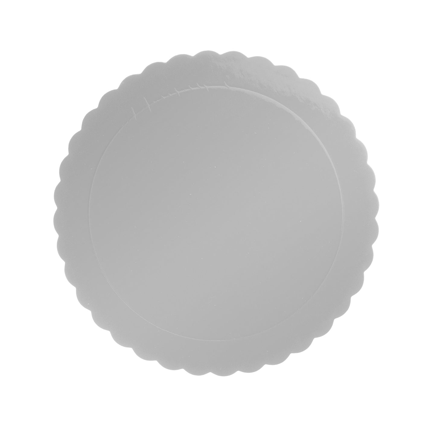 PLATO REDONDO PARA TARTA ONDULADO PLATA 3 MM 25 CM
