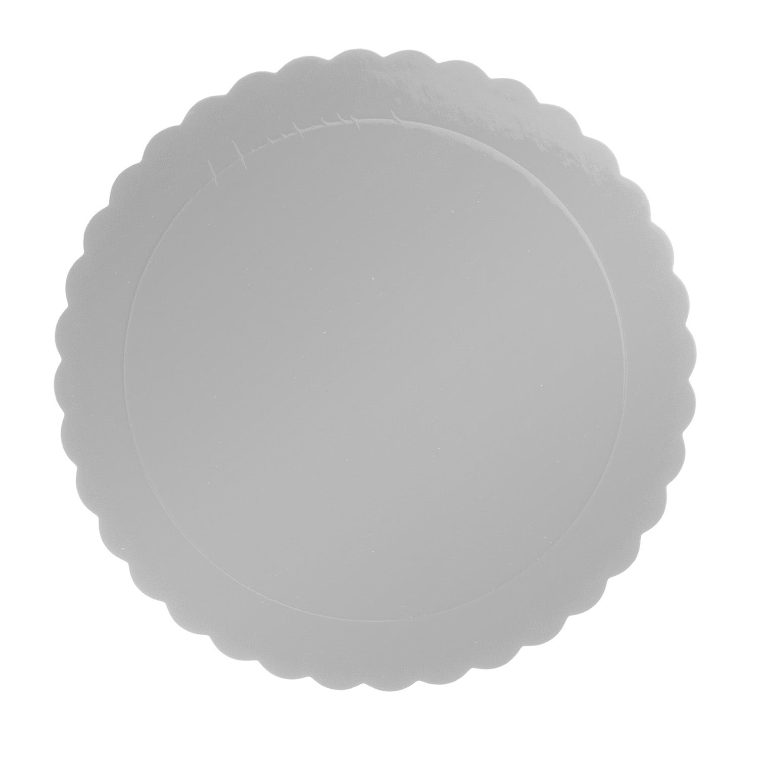 PLATO REDONDO PARA TARTA ONDULADO PLATA 3 MM 35CM