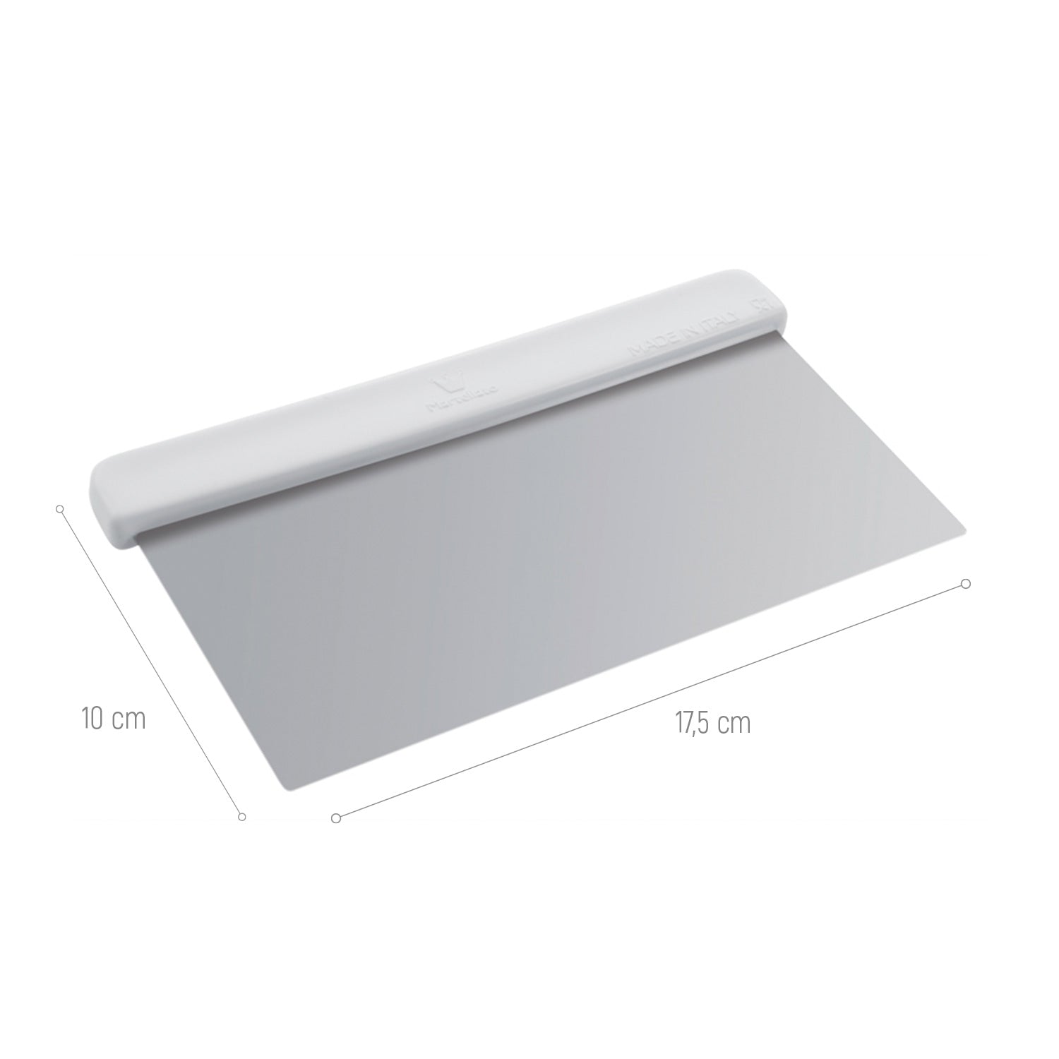 RASPADOR FLEXÍVEL EM AÇO INOX 17.5X10CM