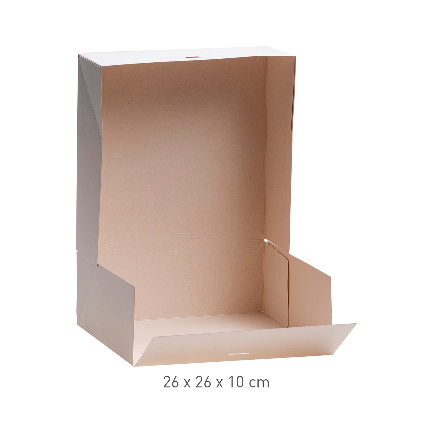 WHITE CAKE BOX CARDBOARD 26X26X10CM