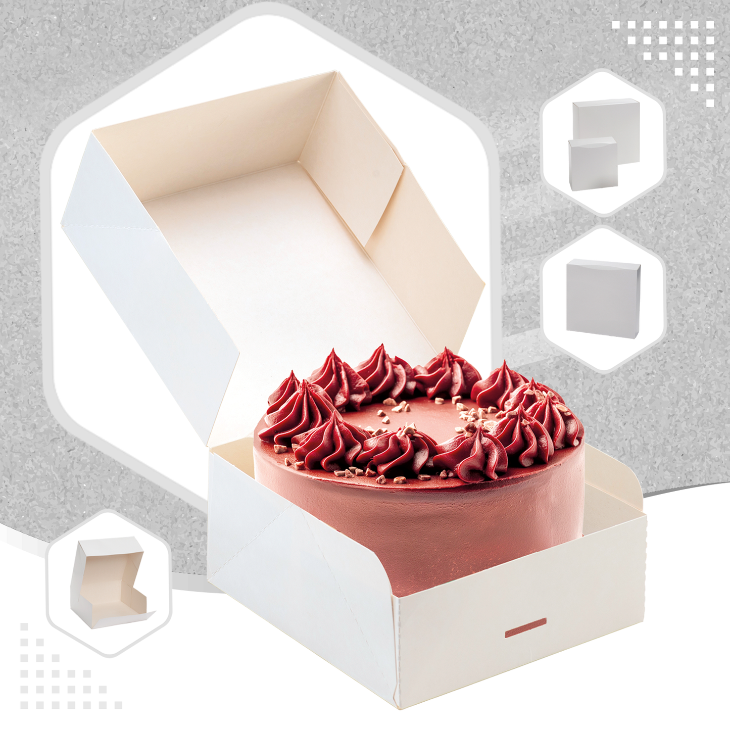 CAJA TARTA BLANCA CARTÓN 32X32X10CM