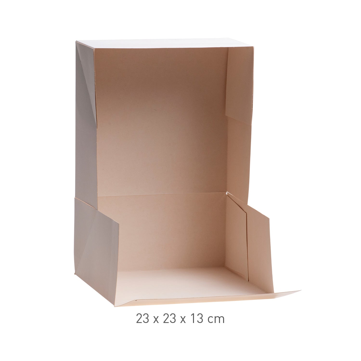 CAIXA DE PASTELARIA EM CARTÃO BRANCO 23X23X13CM