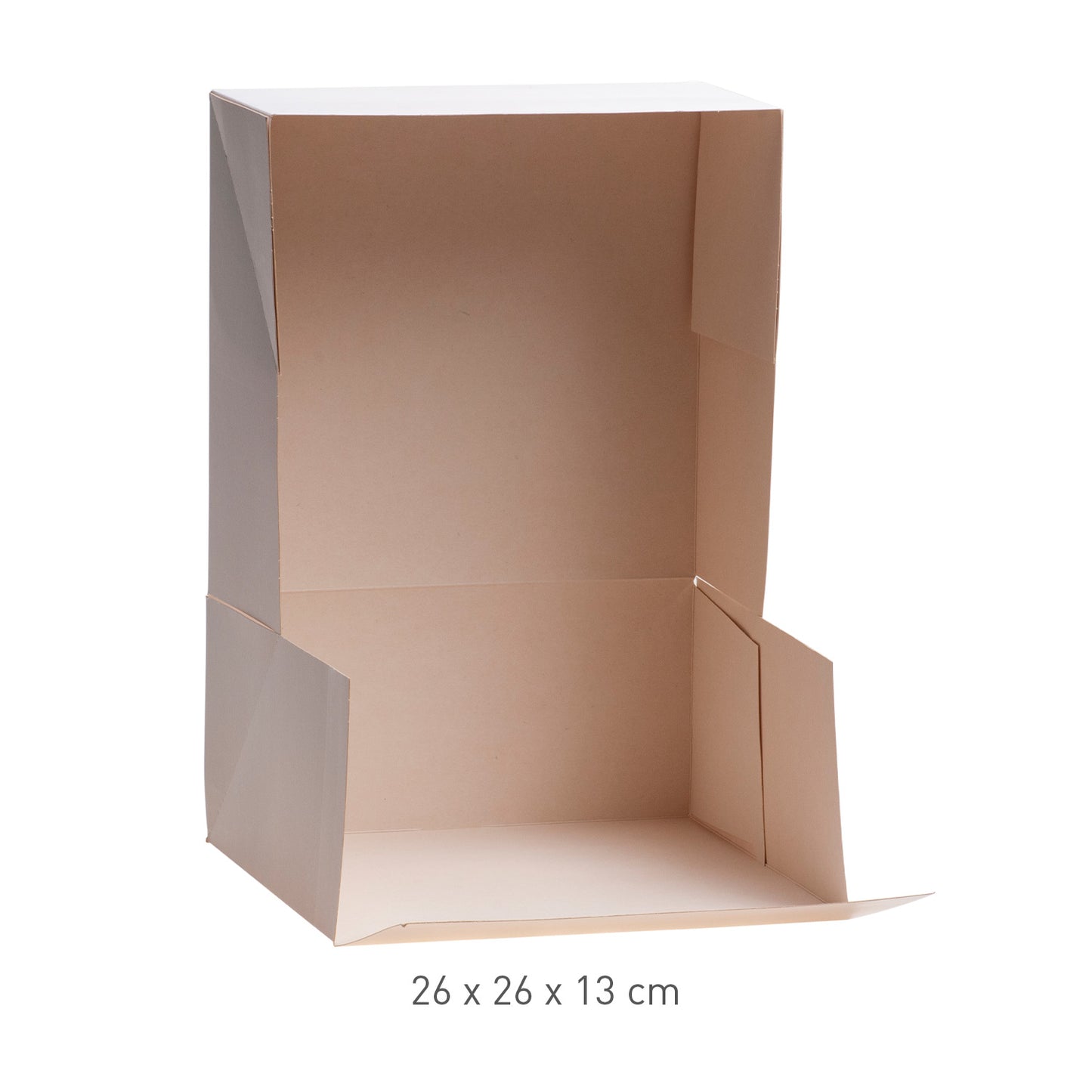 WHITE CAKE BOX CARDBOARD 26X26X13CM