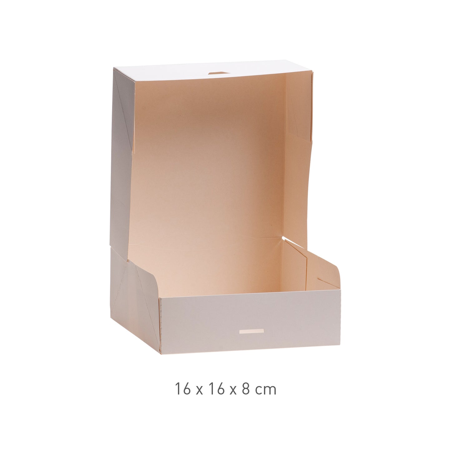 CAIXA PARA BOLOS EM CARTÃO BRANCO 16X16X8CM