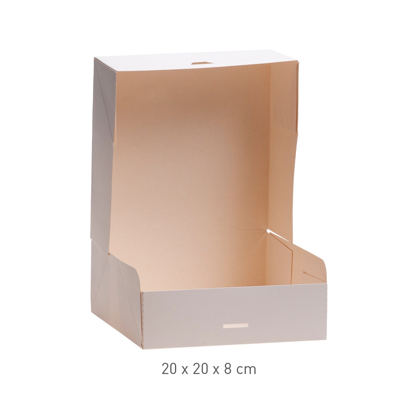 CAJA TARTA BLANCA CARTÓN 20X20X8CM