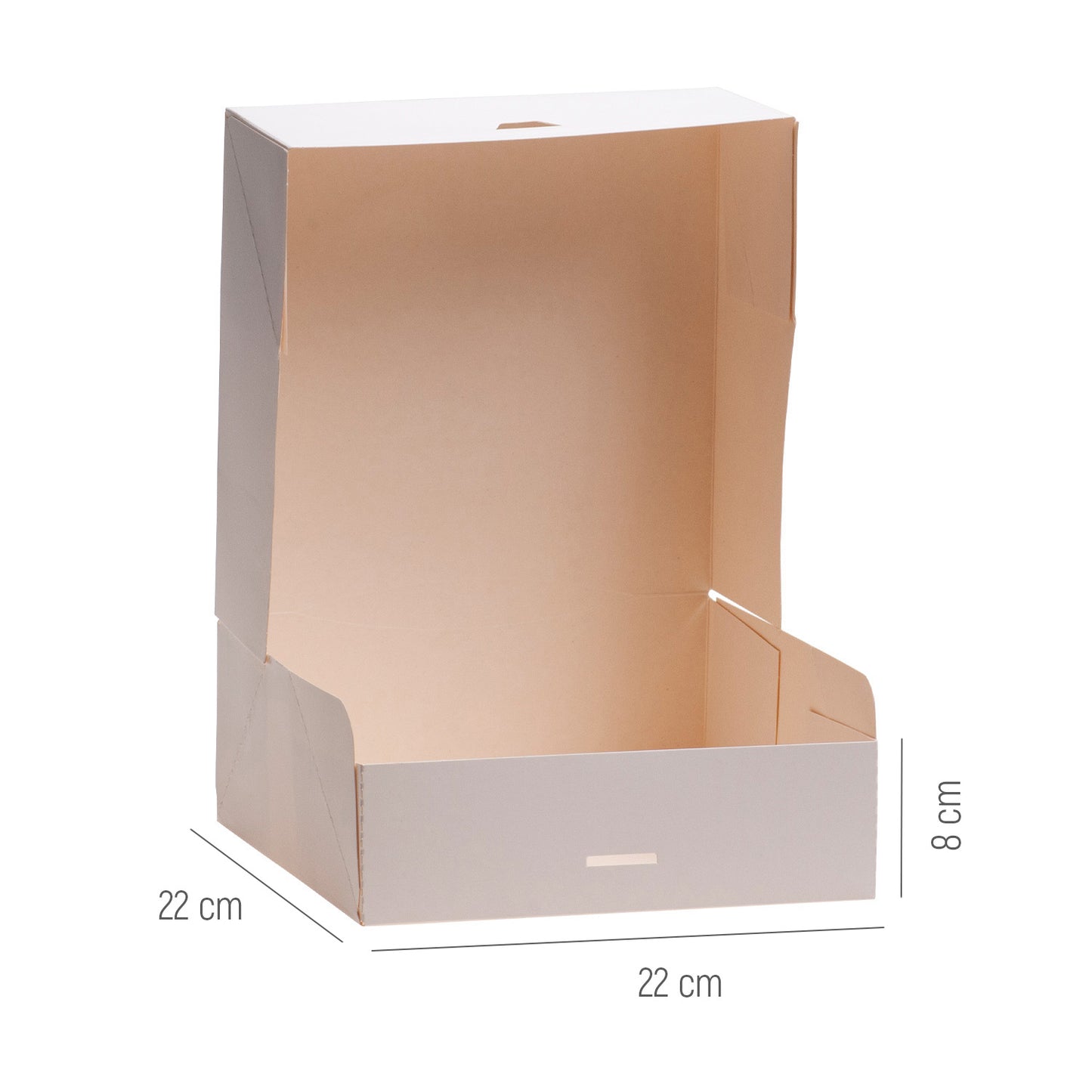 CAIXA PARA BOLOS EM CARTÃO BRANCO  22X22X8CM