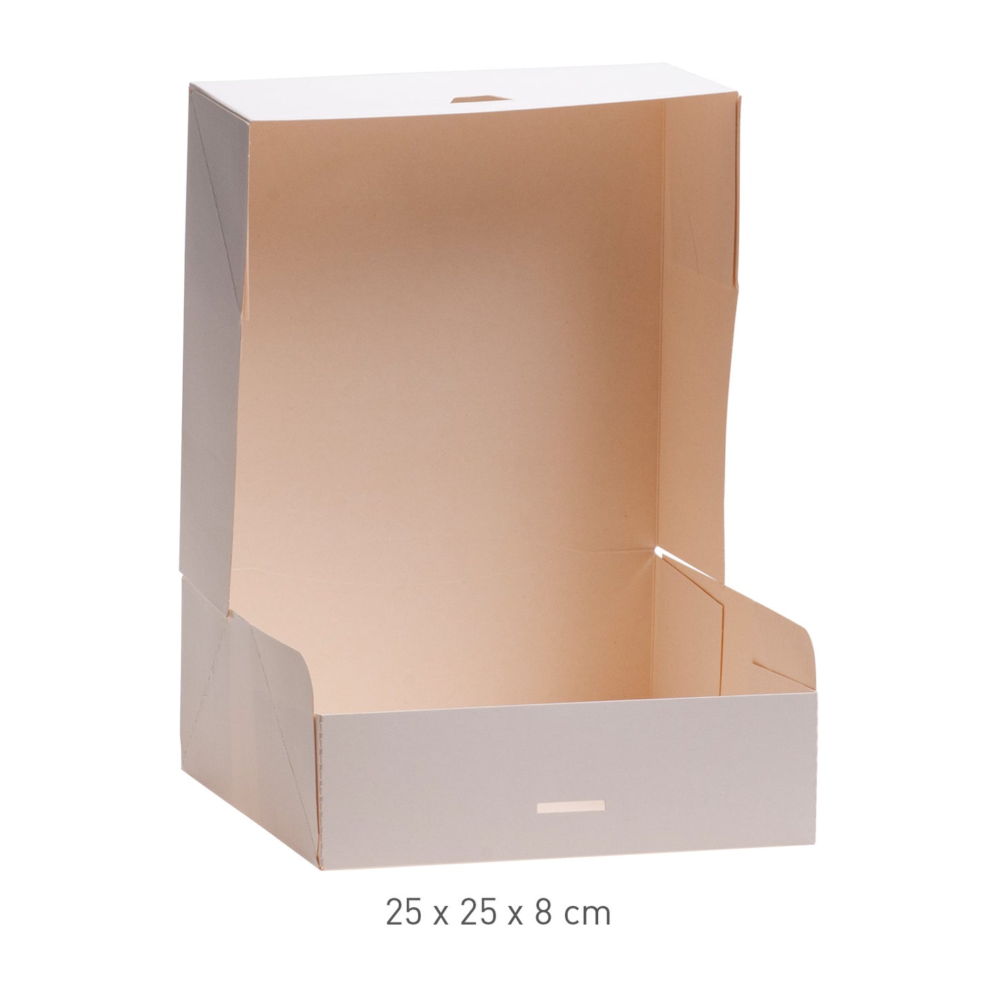 CAJA TARTA BLANCA CARTÓN 25X25X8CM