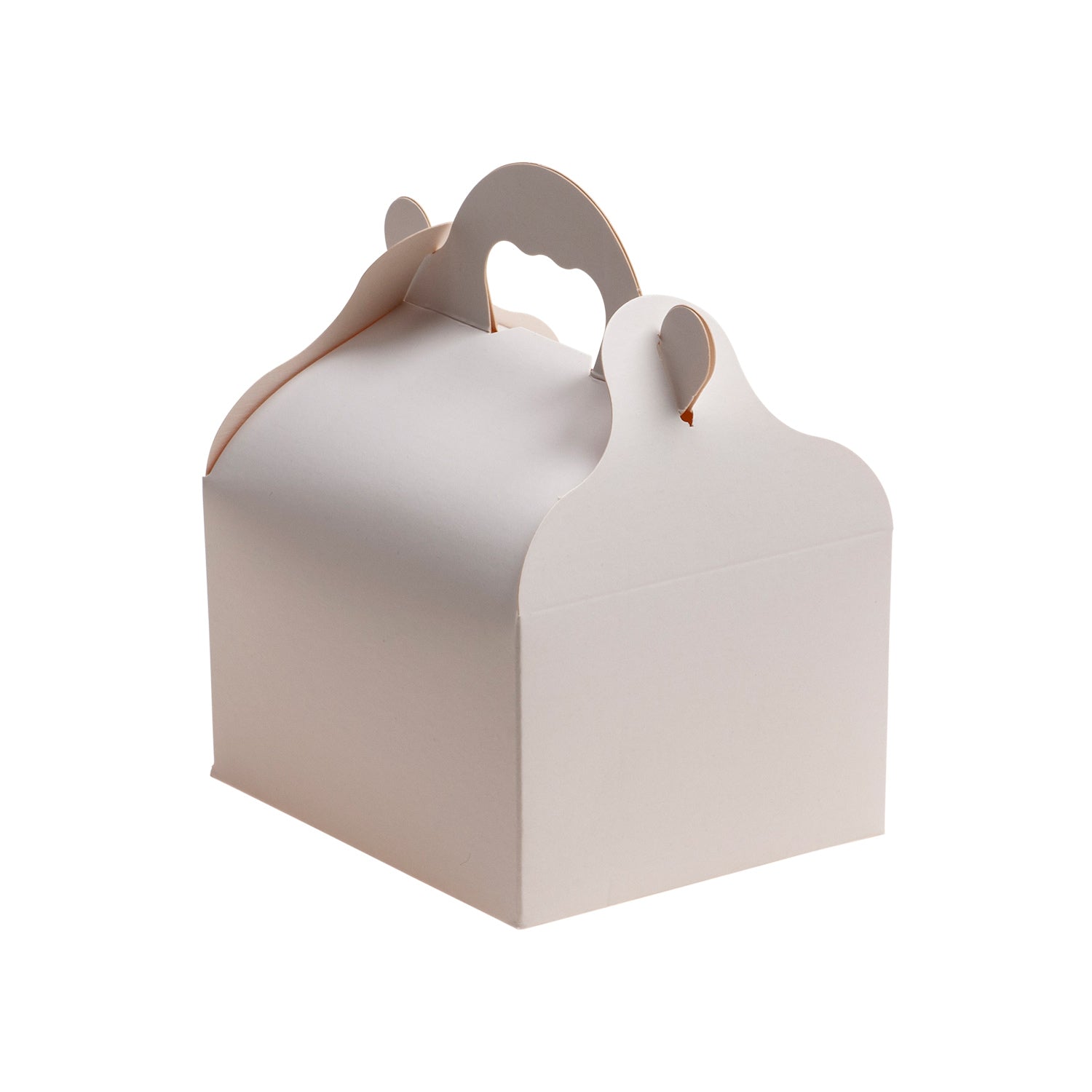 CAIXA DE PASTELARIA DE CARTÃO BRANCA COM PEGAS 10X12X7CM
