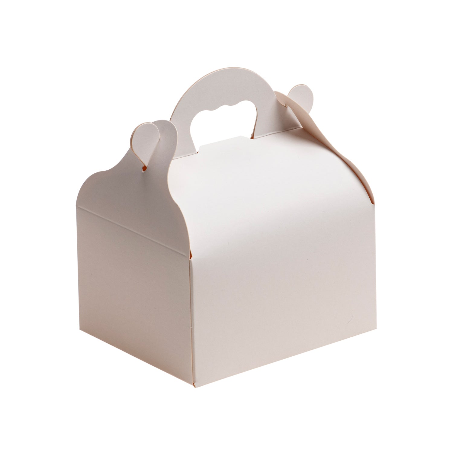 CAJA BLANCA CARTÓN CON ASAS DE PASTELERÍA 10X12X7CM