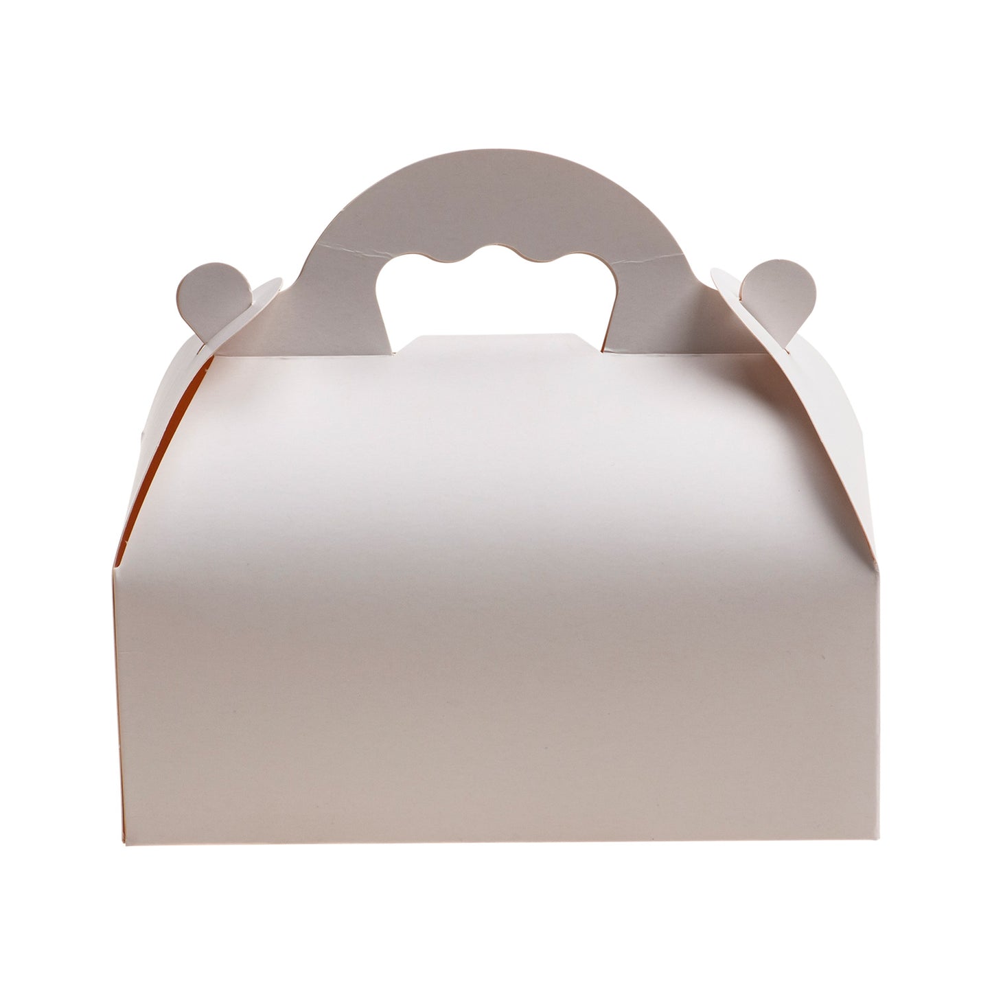 CAJA BLANCA CARTÓN CON ASAS DE PASTELERÍA 10X18X7CM