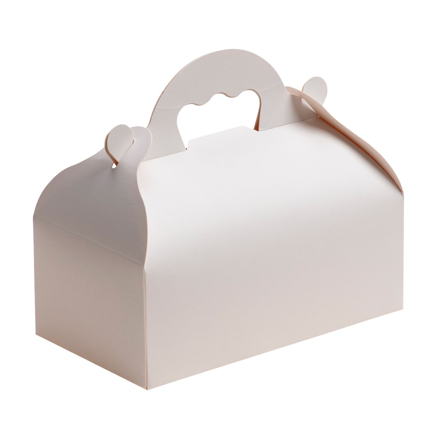 CAJA BLANCA CARTÓN CON ASAS DE PASTELERÍA 10X18X7CM