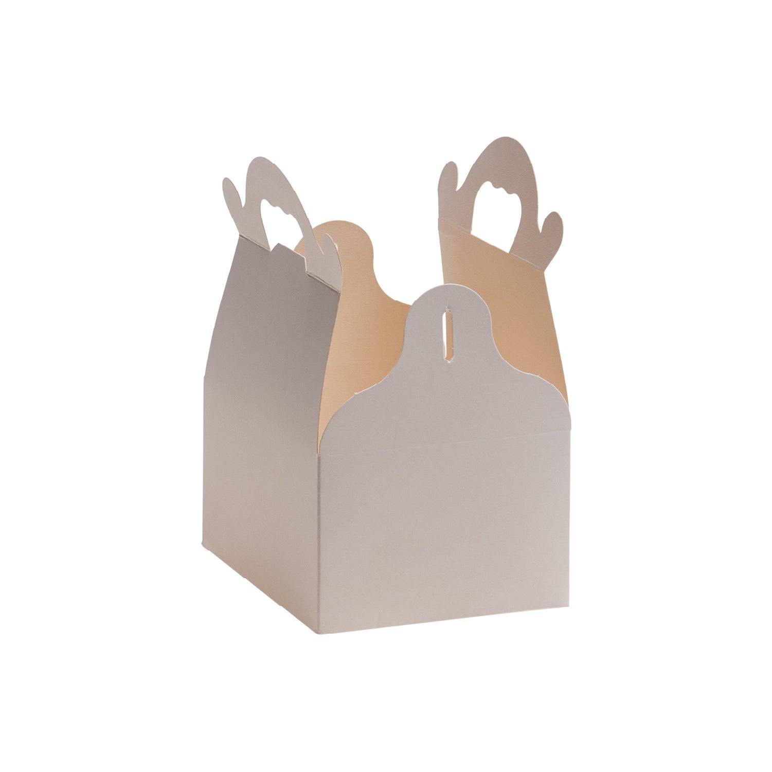 CAJA TARTA BLANCA CARTON CON ASA 10,5X10,5X7cm