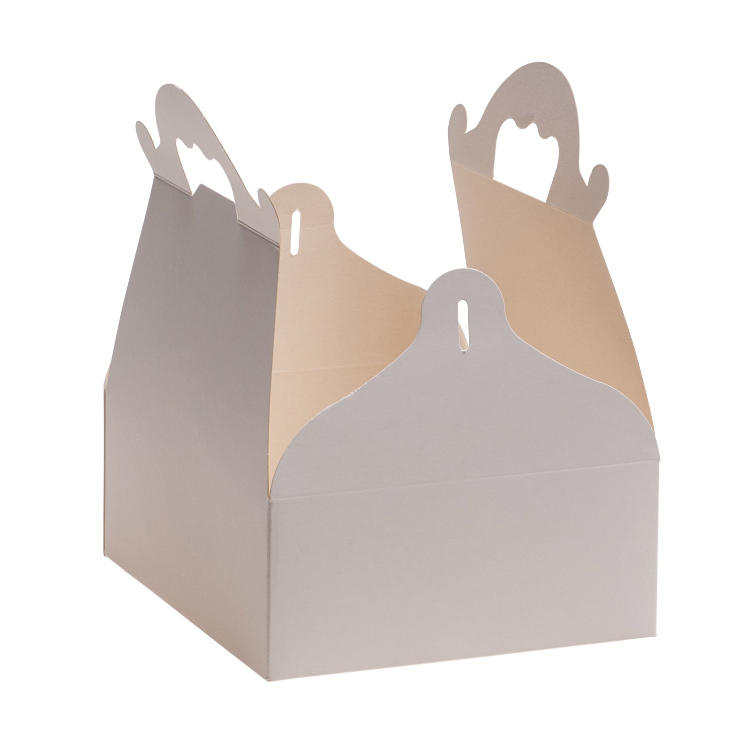 CAJA TARTA BLANCA CARTON CON ASA 17X15,5X7cm