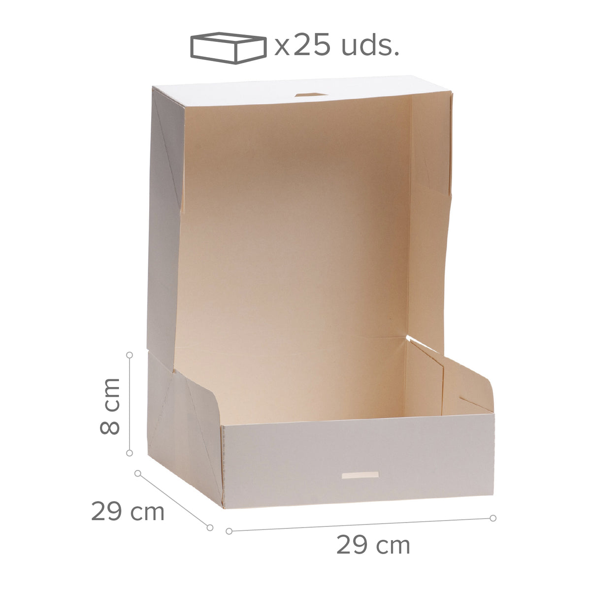 CAJA TARTA BLANCA CARTON 29X29X8CM