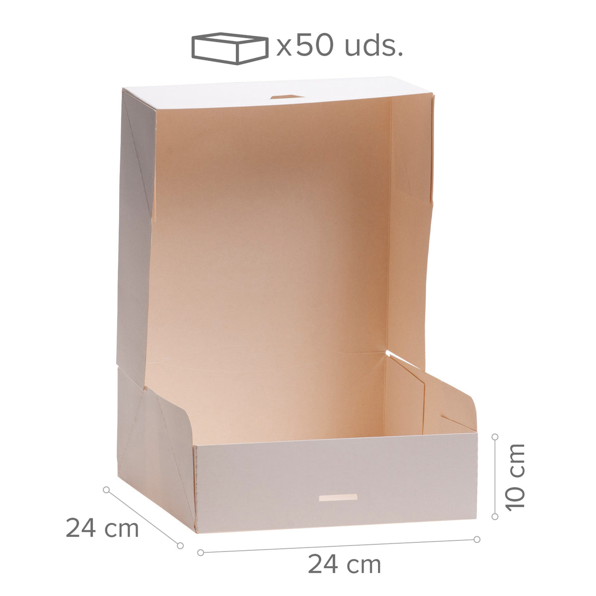 CAJA TARTA BLANCA CARTON 24X24X10 CM