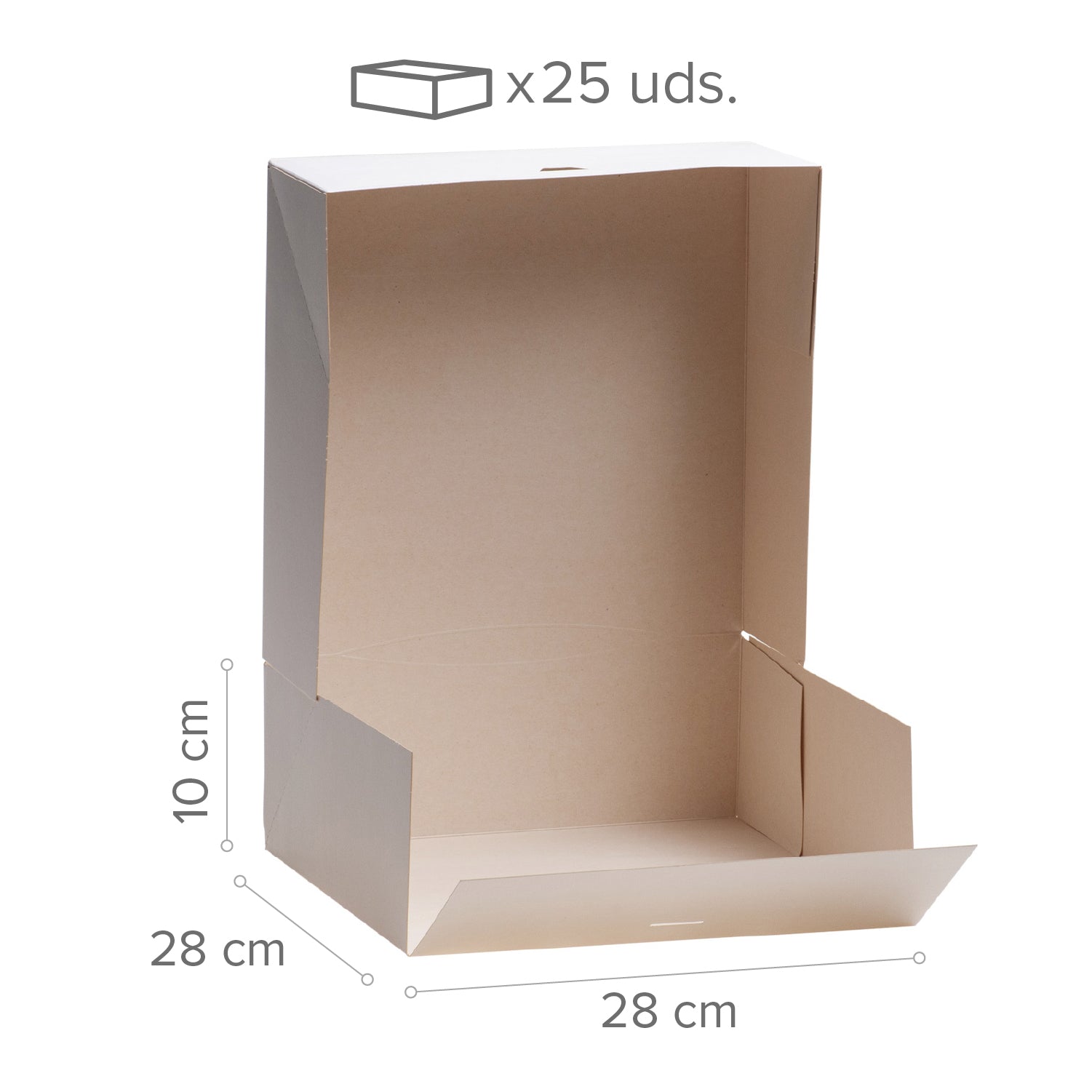 CAJA TARTA BLANCA CARTON 28X28X10CM