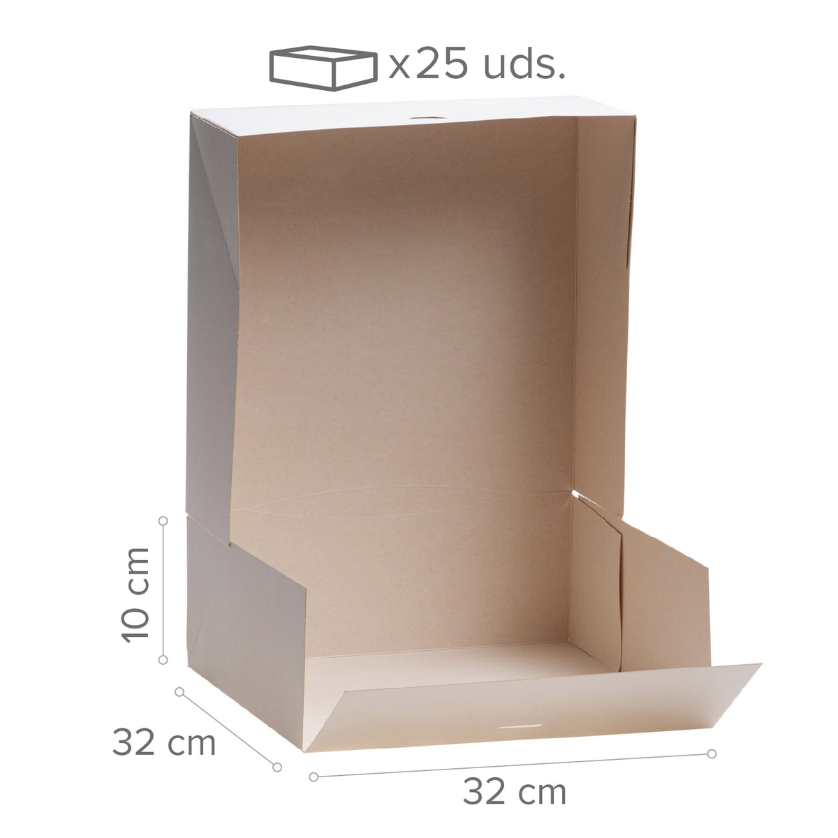 CAJA TARTA BLANCA CARTON 32X32X10 CM