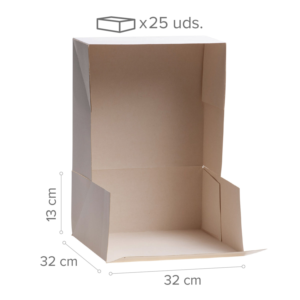 CAJA TARTA BLANCA CARTON 32X32X13 CM