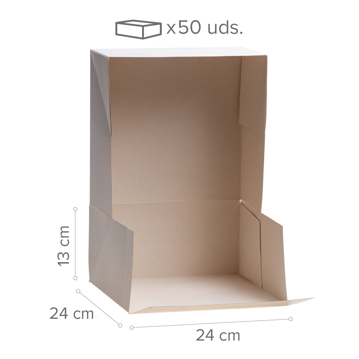 CAJA TARTA BLANCA CARTON 24X24X13 CM