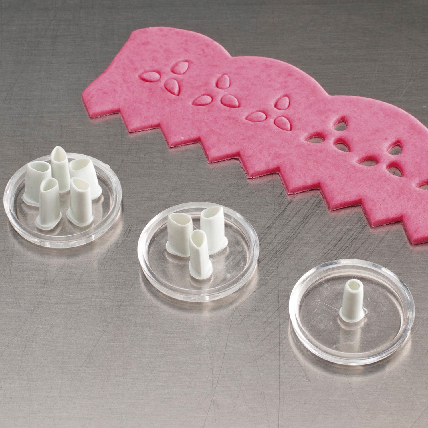 CORTAPASTAS DE FONDANT 1 ,3 Y 5 PÉTALOS