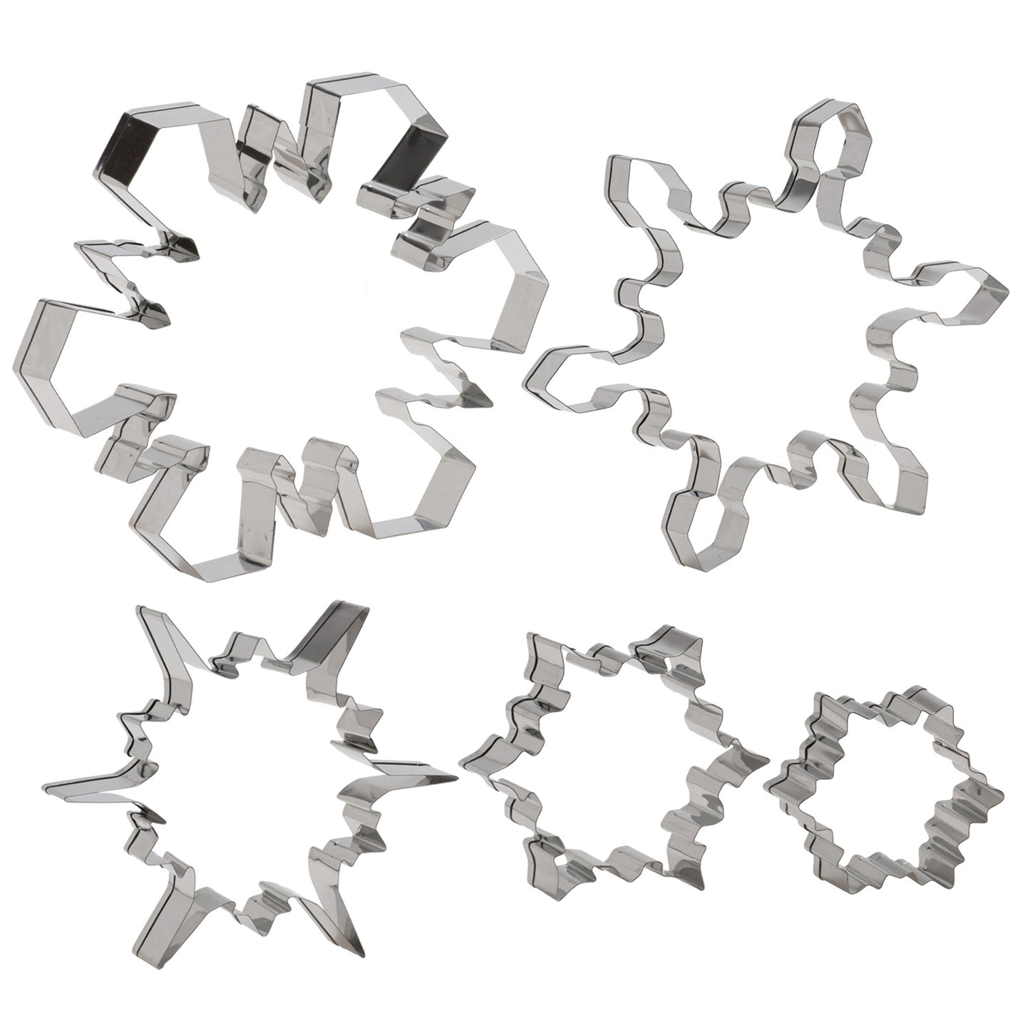 SET CORTAPASTAS ACERO INOX | COPOS DE NIEVE 5 PIEZAS SURTIDA