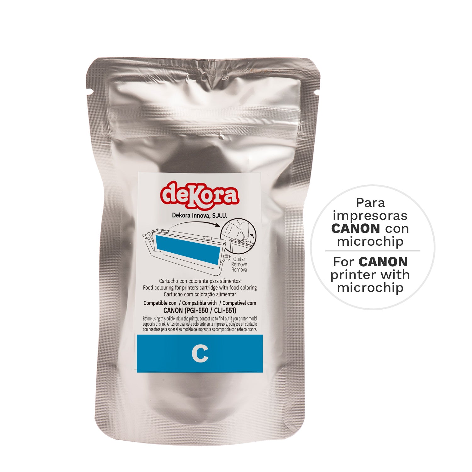 CARTOUCHE ENCRE ALIMENTAIRE PGI-550+CLI-551 CYAN