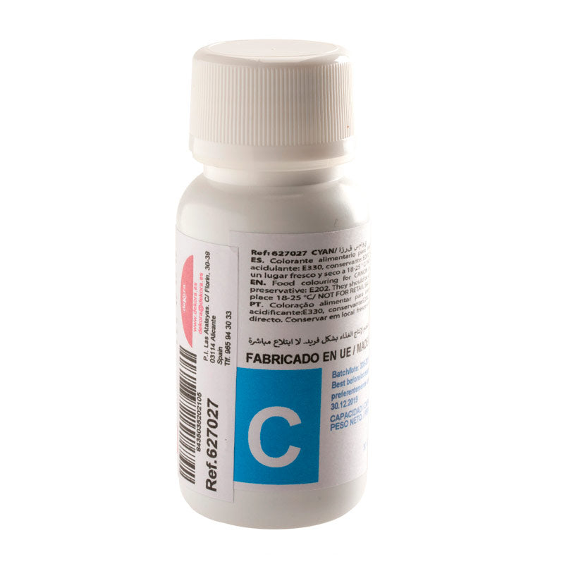 POT COLORANT 60 cc CYAN POUR CARTOUCHES DENCRE