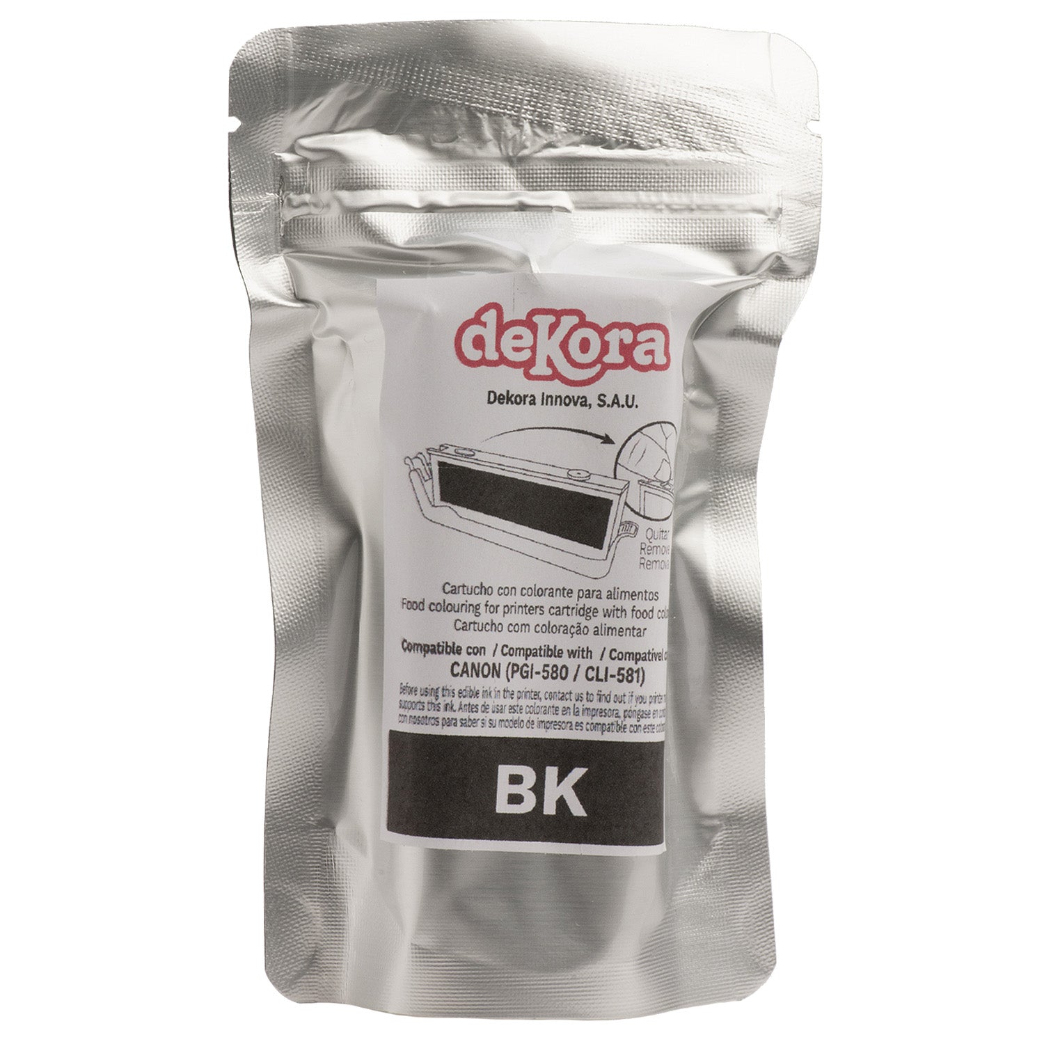 CARTOUCHE D'ENCRE COMESTIBLE NOIR POUR CANON PGI580 GRAND