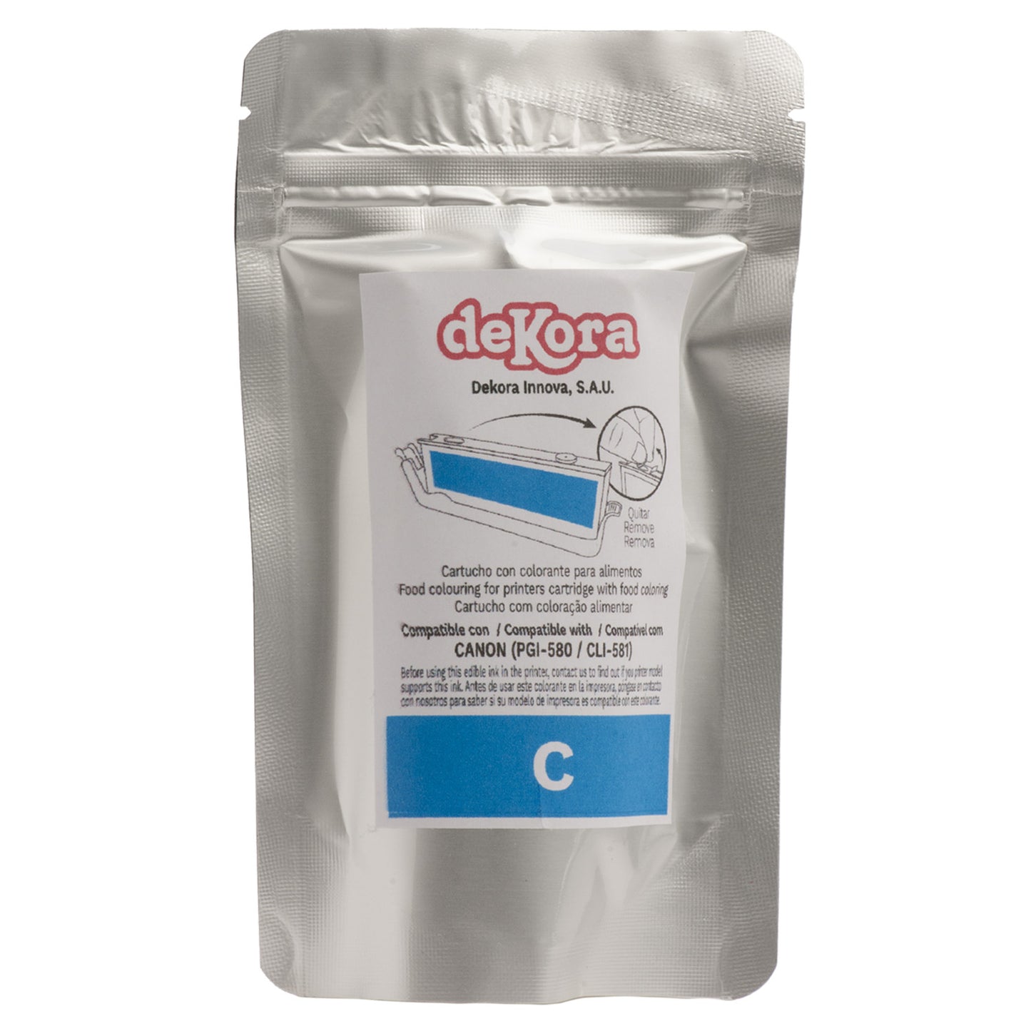 CARTOUCHE D'ENCRE COMESTIBLE CYAN POUR CANON PGI580