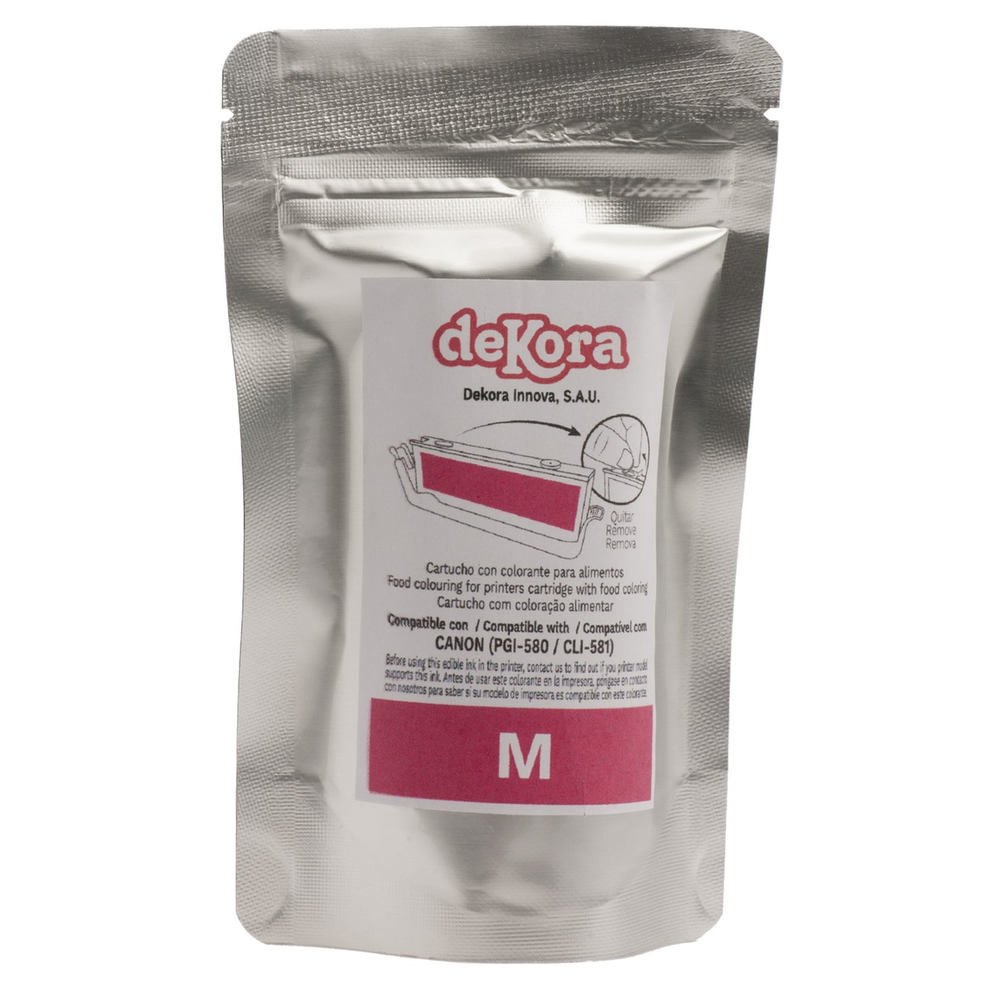 CARTOUCHE D'ENCRE COMESTIBLE MAGENTA POUR CANON PGI580