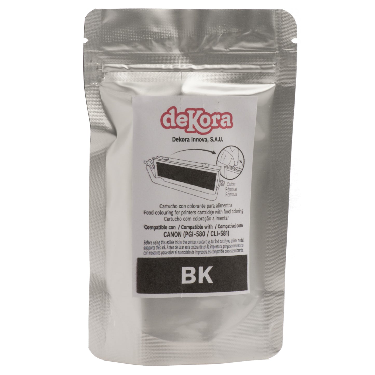 CARTOUCHE D'ENCRE COMESTIBLE NOIR POUR CANON PGI580
