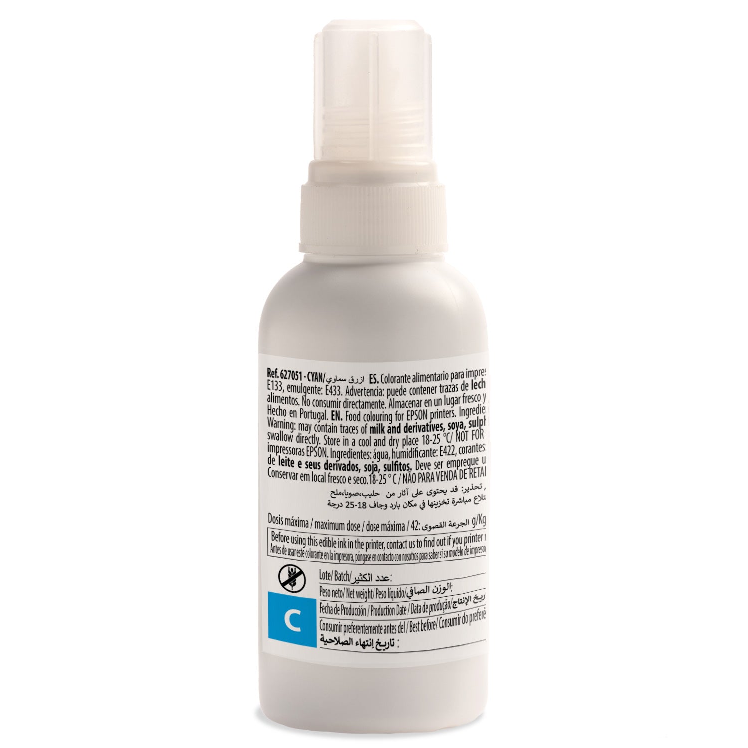GARRAFA TINTA CIANO COMPATÍVEL EPSON EKOTANK 100CC